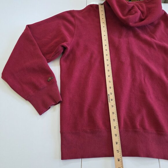 Roots Hoodie Men L Red LS 2 Way Zip Pockets Maple Leaf Beaver Embroidery Canada - Picture 6 of 15